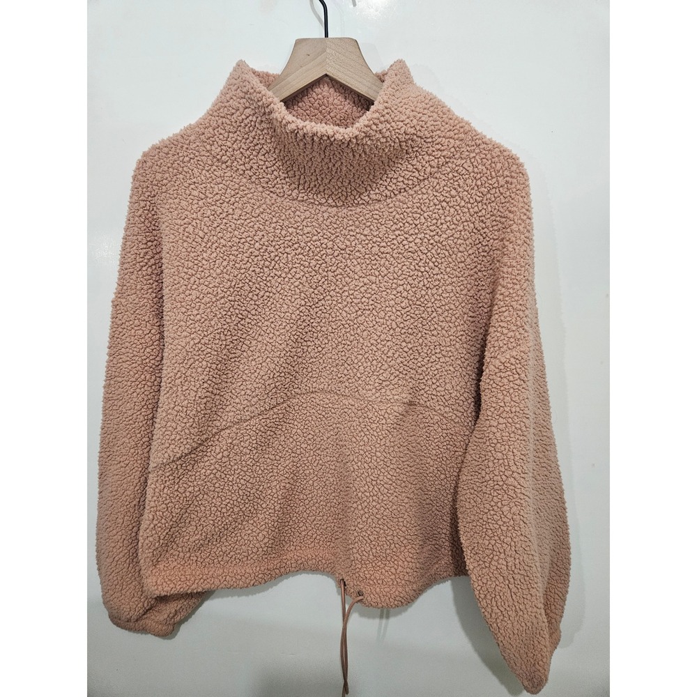 Old Navy Womens Sherpa Pullover Mock Neck Fleece Sweatshirt Pink‎ Large